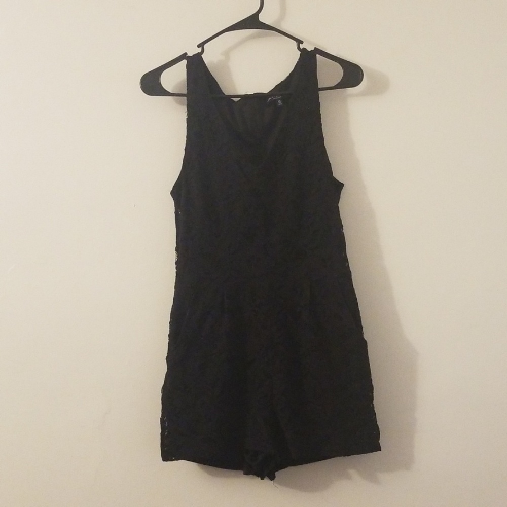 One Clothing Black Lace Romper